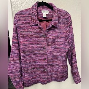 Coldwater Creek Multicolor Textured Jacket L